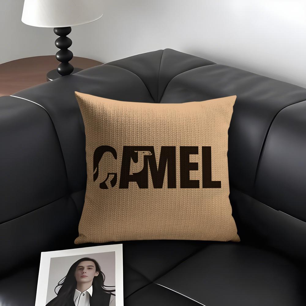 CCamel Brand Cushion Cover Natural Linen Organic Fabric DoubleSided Printing Sofa Home Decor Gift Pillow Case