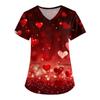 Women's V Neck Fashion Casual Valentine's Day Printed Tops Dry-nurse Top