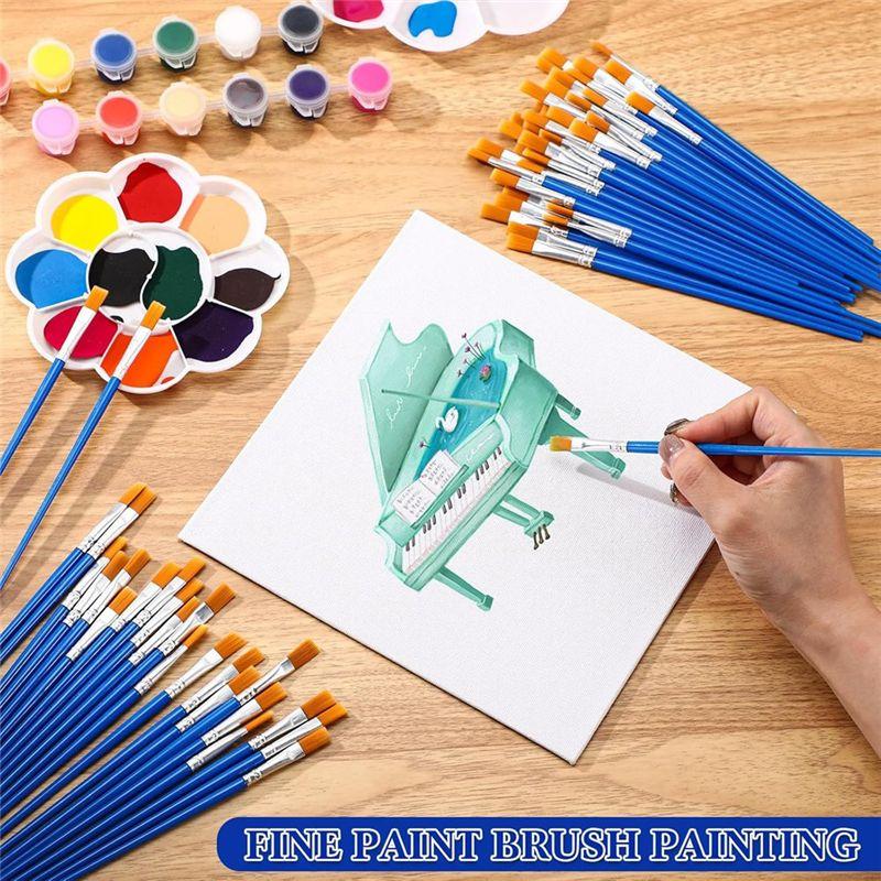 C-Convenient-500Pcs Flat Paint Brushes Bulk For Classroom Crafts Acrylic Oil Painting Watercolor Painting Canvas Face Painting