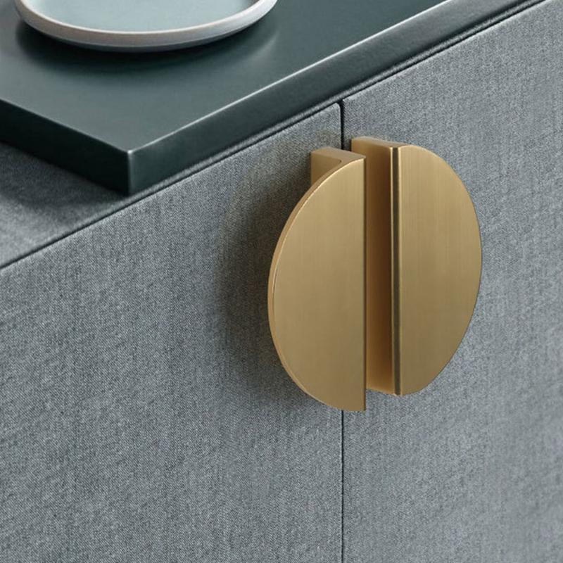 1PC Wardrobe Door Pulls Furniture Drawer Knob Handle Aluminum Alloy Pulling Half Moon Door Handle Cupboard Shoe Cabinet