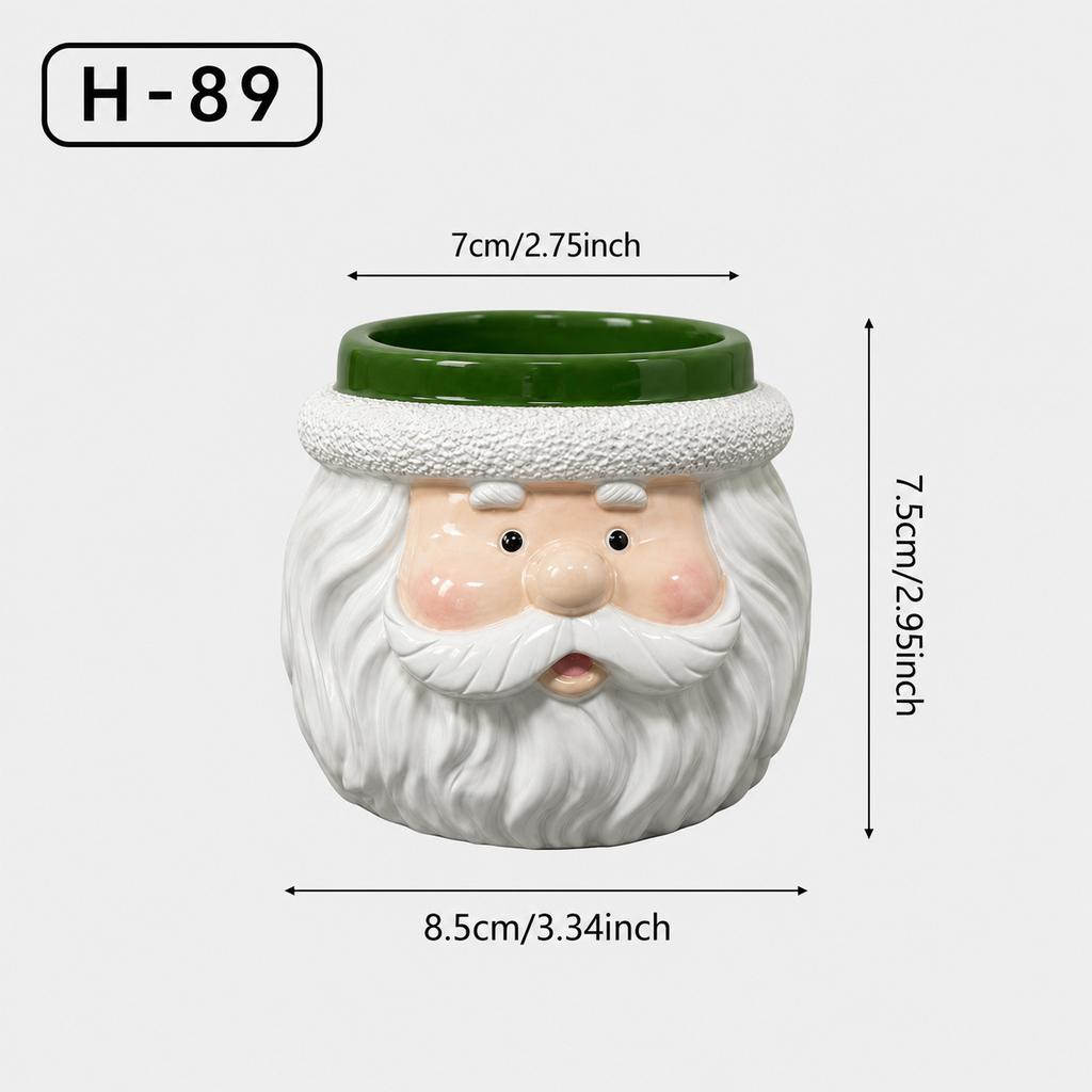 Cartoon Christmas Snowman Santa Succulent Resin Small Flower Pot Holiday Desk Decoration Hot Export Style