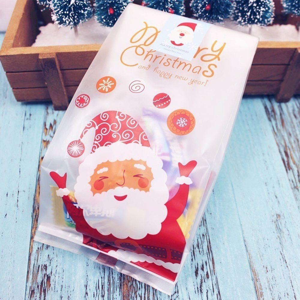 Santa Claus Home & Kitchen Cartoon Candy Pockets Merry Christmas Cookies Bag Baking Packaging Bags