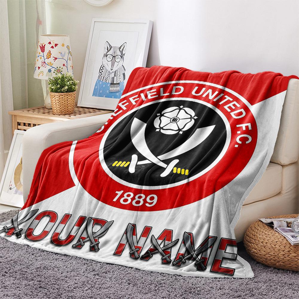 Custom Name Sheffield United Flannel Blanket, High quality Comfortable for All Seasons, Home Decor, Warmth and Comfort