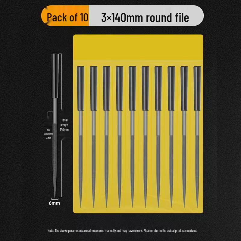 Mini Assorted Steel File Set: Triangular & Flat Files for Metal & Wood Grinding