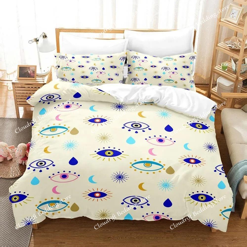 Hip Hop Turkish Evil Eye Bedding Set Single Twin Full Queen King Size Aldult Boys Man Bedroom Duvet Covers Sheet Set