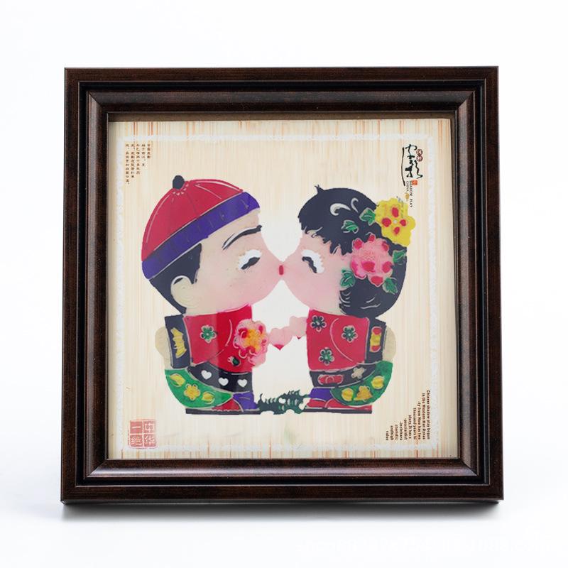 Xi an Shadow Puppetry Solid Wood Ornament and Mirror Frame - Creative Display Stand for Decorative Crafts and Gifts