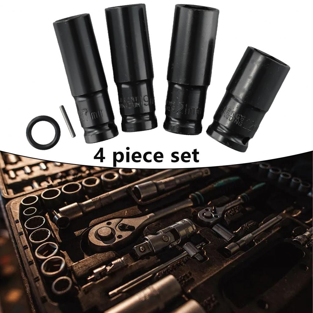 4Pcs 17-22mm Electric Impact-Wrench Hex-Socket Head Kit Hardness And Durability