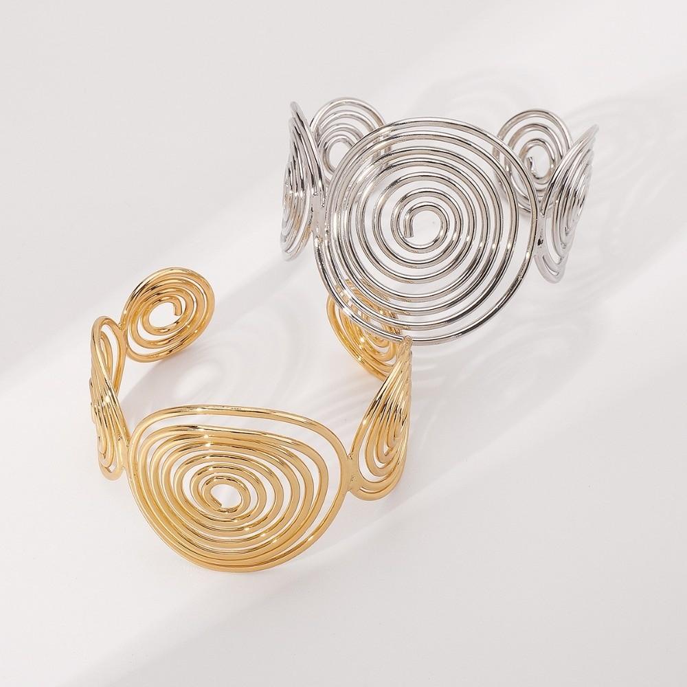 Metal Hollow-out Zinc Zinc Alloy Wide Opening Bangle S/Round Shape Retro Hand Ring Party Decoration
