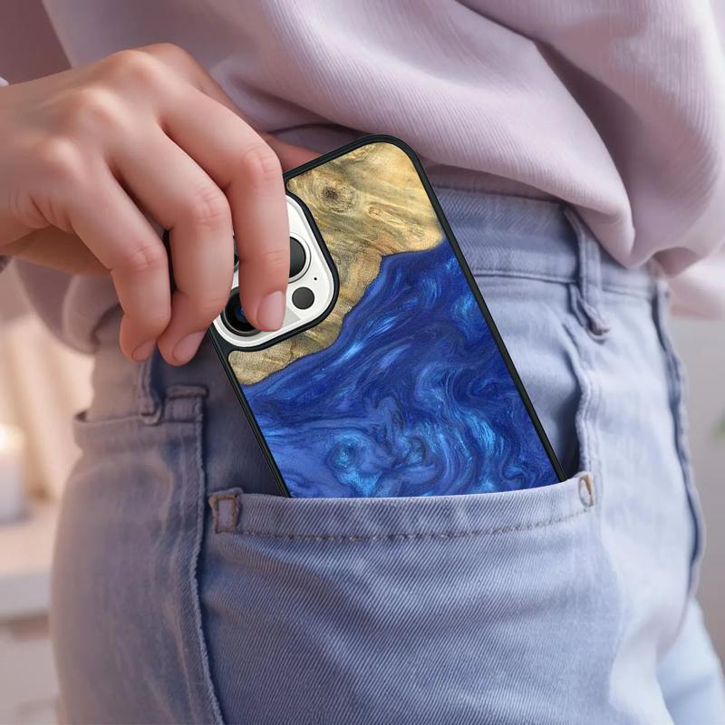 Wood Resin Marble soft Phone Case For iPhone 17 Air 15 16e 14 13 Pro Max Coque 12 11 Pro Max PLUS cover