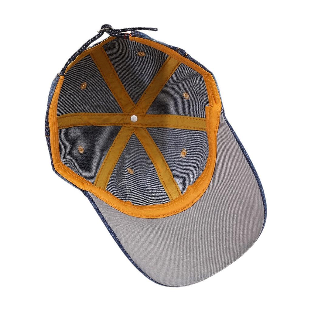 Stylish Rhinestone Studded Star Denim Baseball Cap - Adjustable, Casual, Outdoor Sun Protection Peaked Hat with Sparkling Accent