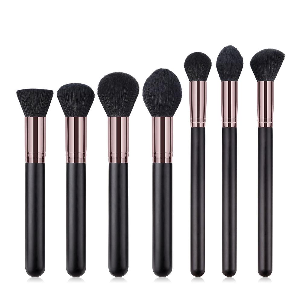 Buy 7PCS Black Cosmetic Makeup Foundation Powder Eyeshadow Brush Set at