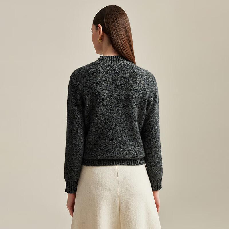 Zhaojun Women's Thick Half-Turtleneck Cashmere Cable Knit Sweater