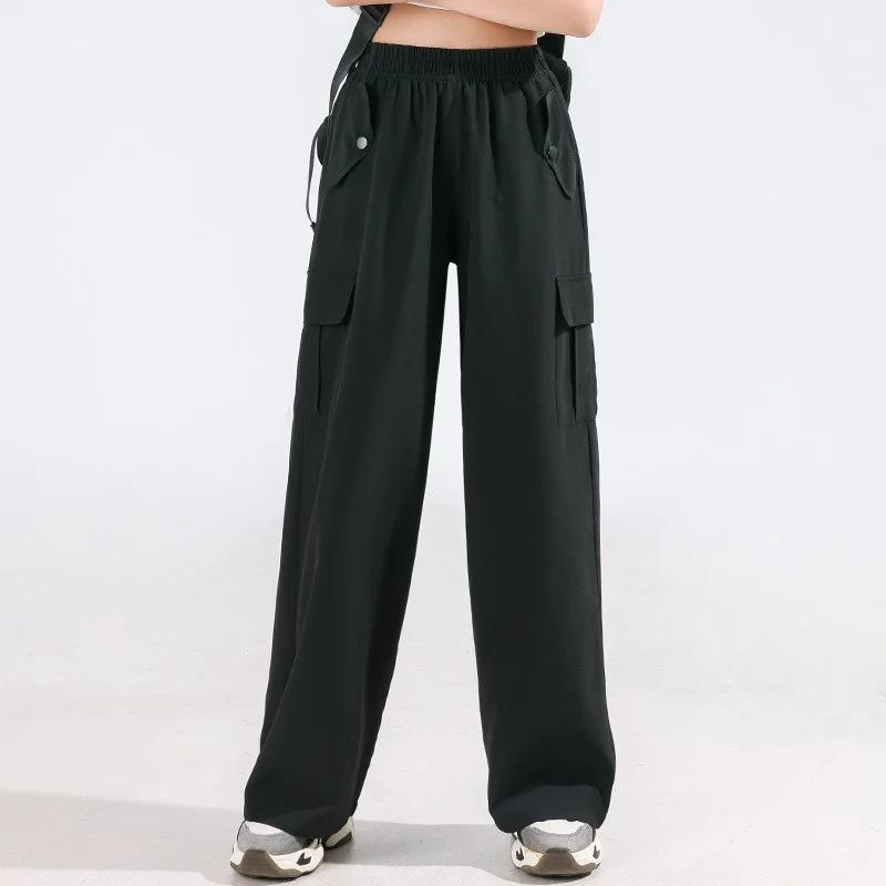 Girls Wide Leg Pants Children's Ice Silk Trousers Anti Mosquito Pants Teen Sports Style Clothing Kids Streetwear Cargo Pant