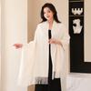 High-End Wool Cashmere Scarf for Women & Men - Versatile Solid Color Shawl for Winter 2026