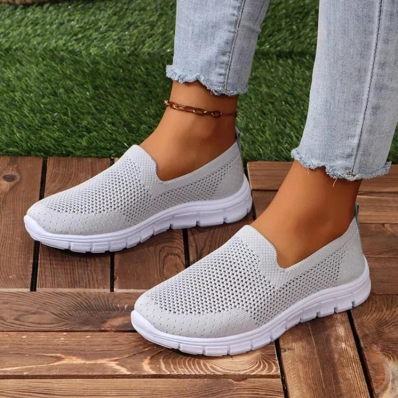 2024 New Fashion Mesh Shoes Women Shoes Mesh Sports Shoes Breathable Flats Soft Sole Casual Sneakers 36-43