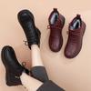 Winter neue Mutter Baumwollschuhe mittleren Alters flachbodig rutschfest Damen Schuhe mittleren Alters und ältere Samt warm kurze Stiefel Nordost Leder Schu