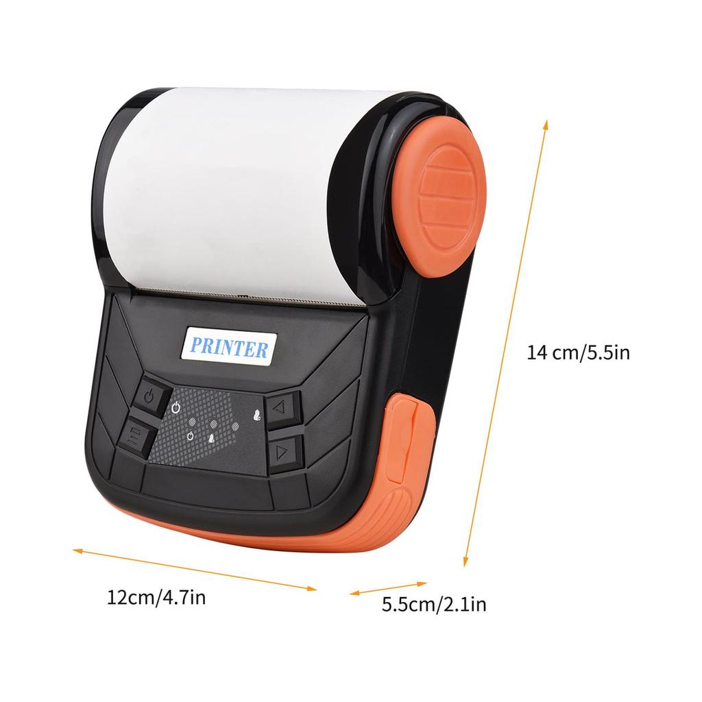 80mm kabelloser tragbarer Quittungsdrucker: BT Thermodrucker für mobile Belege kompatibel mit Android iOS Windows ESC POS Druckbefehlen perfekt f