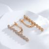 Geometric Full Natural Zircon Long Earrings For Women Fashion  Rose Gold Color Drop Earring High Quality Daily Jewelry