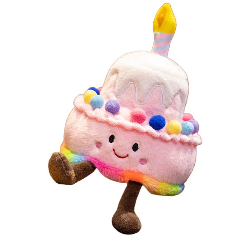 Cartoon Simulation Rainbow Strawberry Cake Doll Plush Toy with Concert Singing Birthday Song Doll Gift Doll