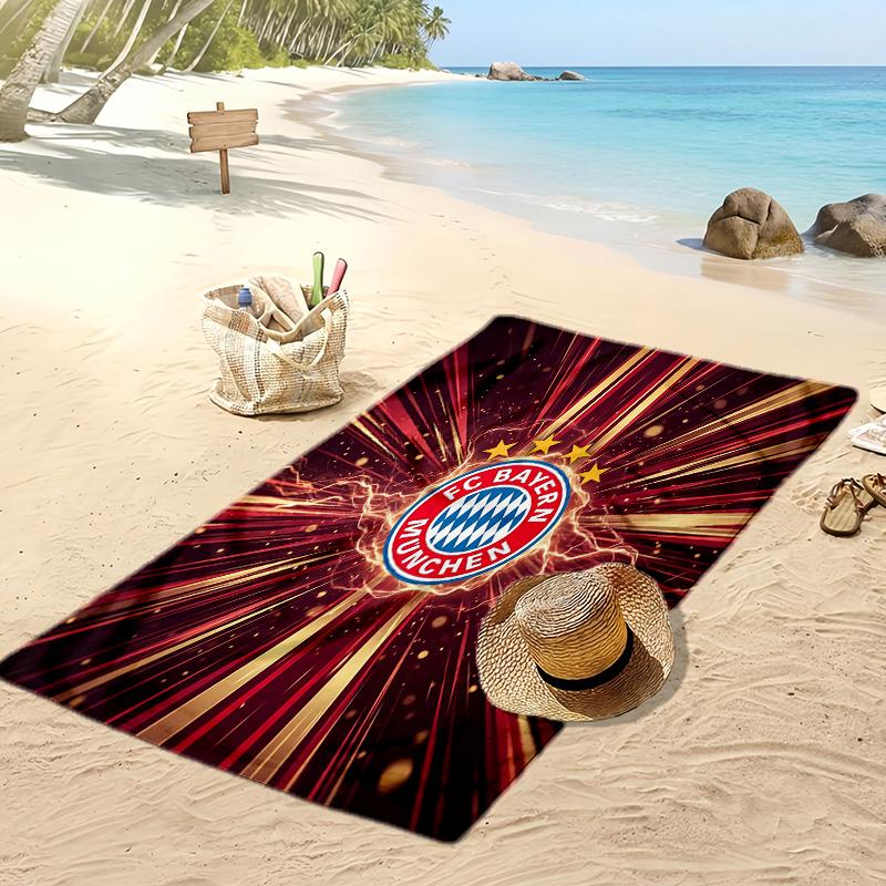 Asciugamano da Spiaggia Stampato Bayern Monaco Asciugamano Morbido ad Asciugatura Rapida Coperta da Spiaggia Rettangolare Grande Portatile per Viaggi Piscina