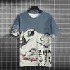 Summer Fun Cat 3D Printed T-shirt Fashion Men's Short Sleeve Trendy Top Hip Hop Harajuku Loose Round Neck Clothing