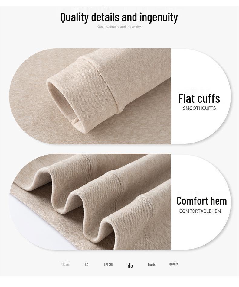 Men's 2025 Winter Fashionable Round Neck Long Sleeve Hoodie - Trendy, Versatile Solid Color Casual Wear