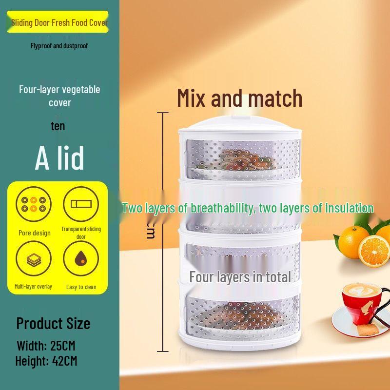 Breathable Insect-Proof Kitchen Storage Rack with Thickened Vegetable Cover and Overnight Dish Insulation