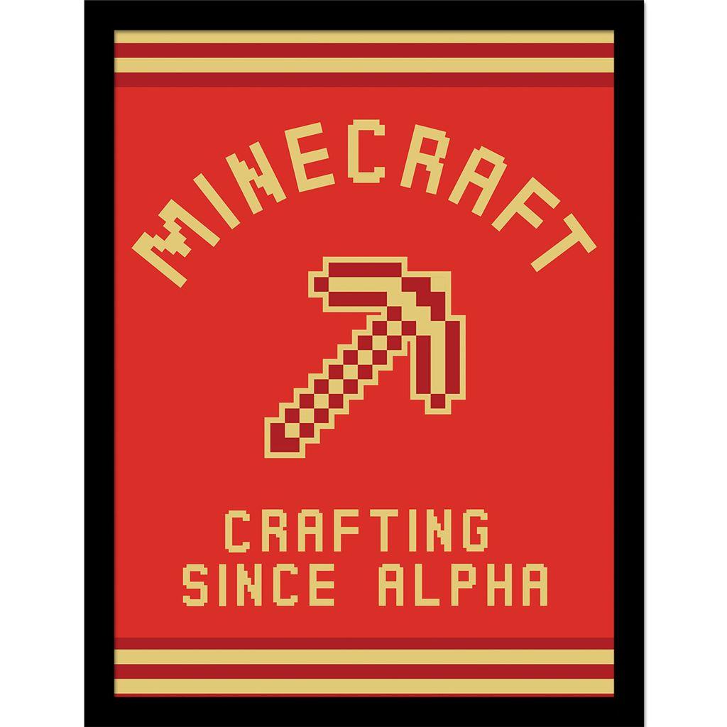 Minecraft Crafting Since Alpha Framed Poster