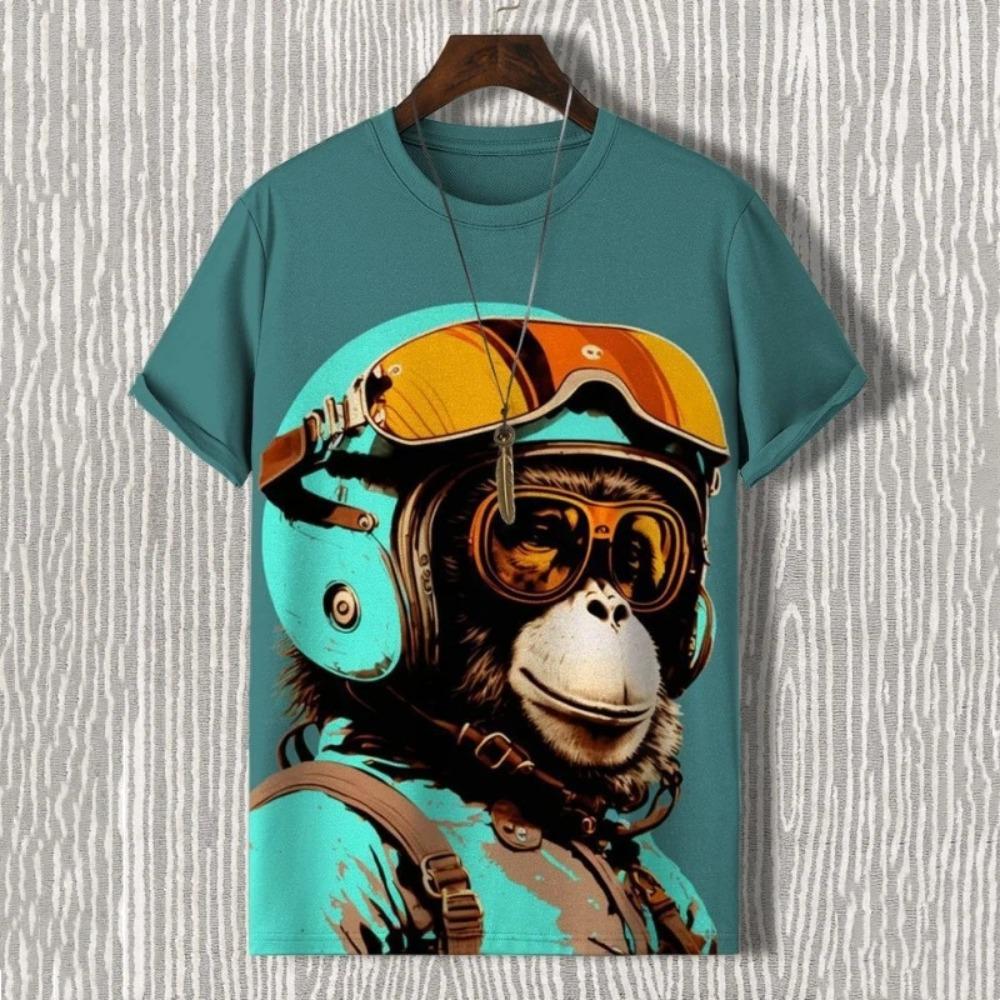 3D T-shirt Men's Cat Printed Comfortable Short Sleeved Comfortable Versatile T-shirts Fashionable