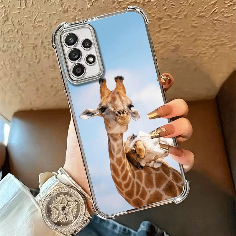 Giraffe Animal Pattern Plating Phone Case For Samsung A17 A07 A37 A57 A16 A56 A15 A55 A14 A54 A13 A53 A26 A36 A25 A35 A24 A34 A2