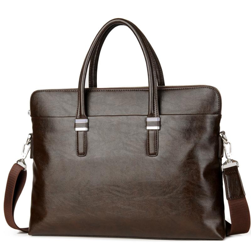 

Мужские сумки-портфели, деловые сумки-мессенджеры через плечо, горизонтальные модные портфели 39cm*6cm*29cm коричневый