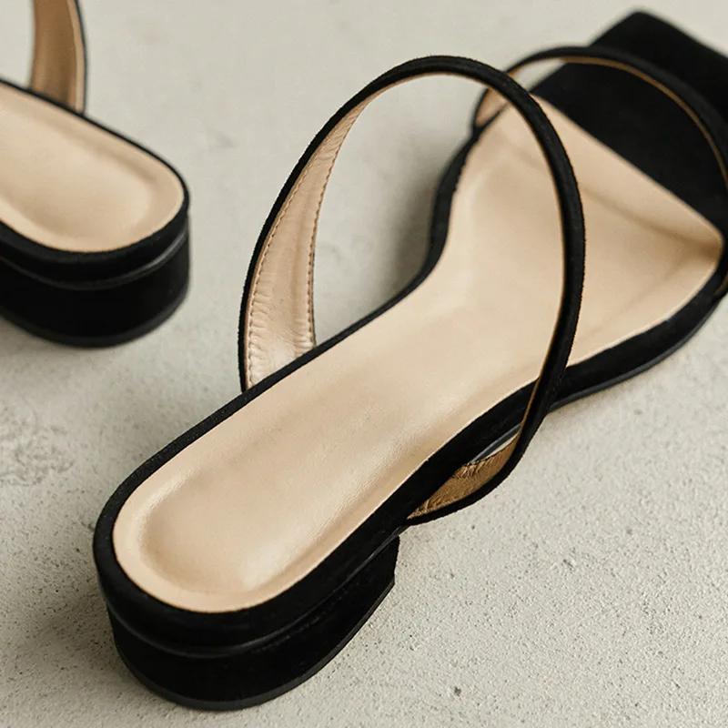 Minimalist Two Part Slide Sandals Women Slippers Summer New Outdoor Beach Flat Sandals Non-slip Slides Woman Shoes