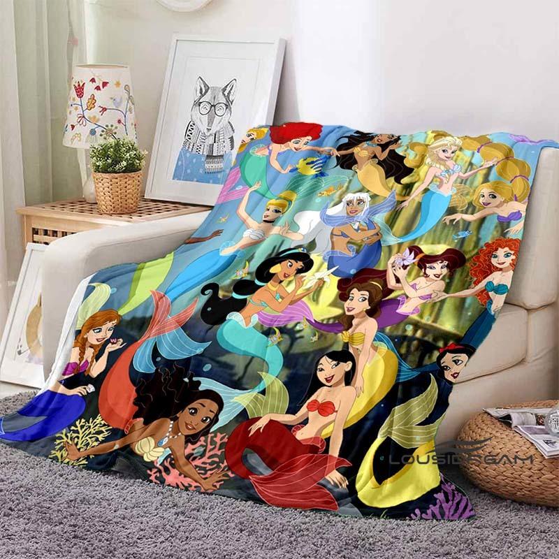 3D Printed Disney Princess Cartoon Blanket, Suitable for All Seasons, Wearable By Children and Adults, A Luxurious Gift Choice.