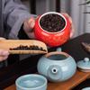 Creative Ceramic Landscape Flower Storage Jar with Lid Tea Jar Home Small Medicine Powder Candy Nut Jar Food Sealed Storage Jar
