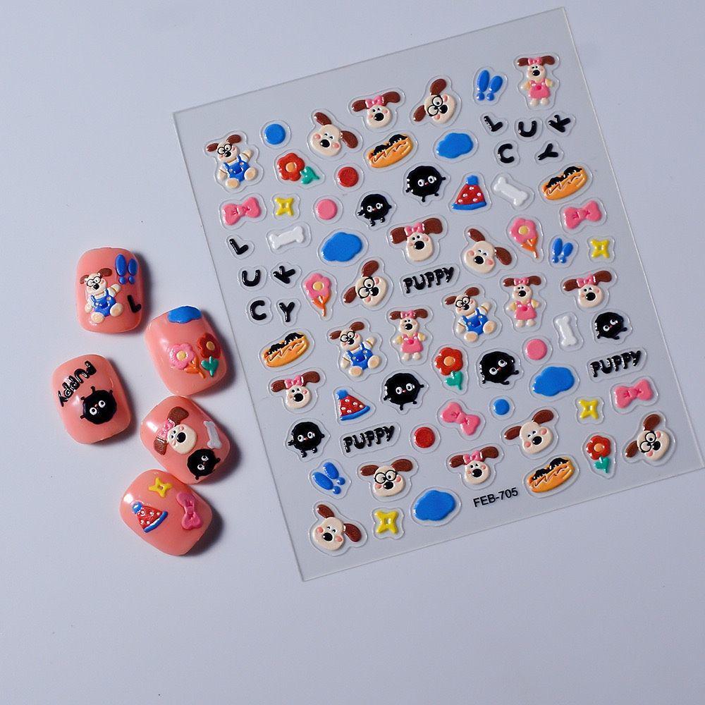 Japanische Cartoon-Hunde 3D-Nagelsticker für DIY Niedliche kindliche Nägel