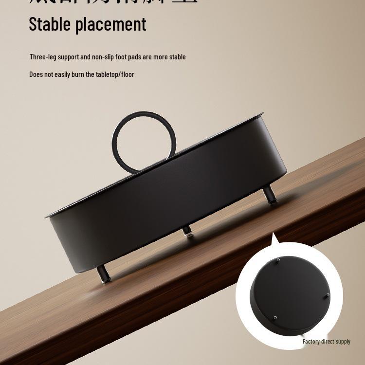 Creative Anti-Scald Mosquito Coil Holder with Lid - Wrought Iron Ash-Free Sandalwood Storage