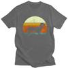 Unique Unisexs Dachshund Tshirt Short Sleeve Cotton Tshirt Leisure 70s Vintage Retro Sunset Dog Tee Shirt Loose Fit Tops Clothing
