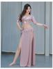 Oriental Mesh Print Belly Dance Performance Dress Set for Women