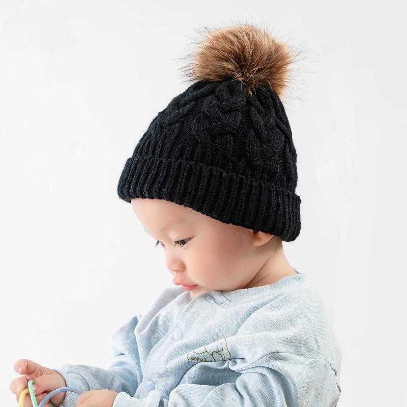 Autumn and Winter Thickened Pullover Hats Knitted Kids Unisex Hats