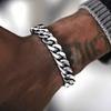 9mm Retro Stainless Steel Cuban Chain Bracelet Simple Silver Color Men Stainless Steel Jewelry Fashion Casual Wear Accessories
