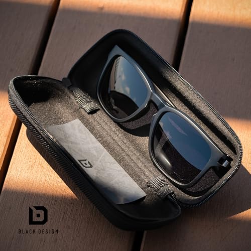 [BLACK DESIGN] Men's Driving Sunglasses, Safety Glasses, Polarized Sunglasses, 3-Layer Filter with Polarization, Photochromic, and UV400 Protection, U