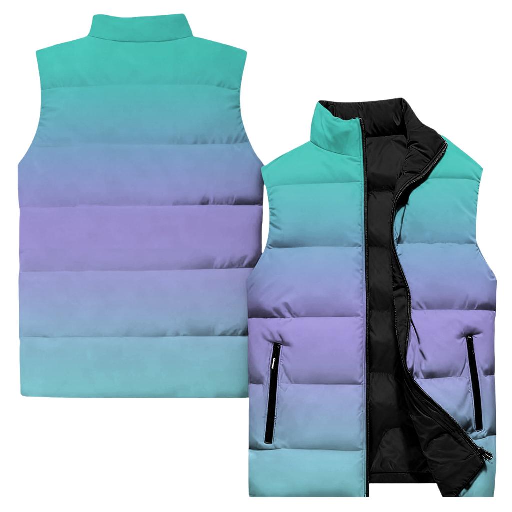 Ladies' Casual And Fashionable Sleeveless Vest Gradient Color Printing Cotton Jacket