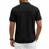 Men's Breathable Waffle Knit Polo Shirt Short Sleeve Button Placket Chest Pocket Loose Fit Summer Tops
