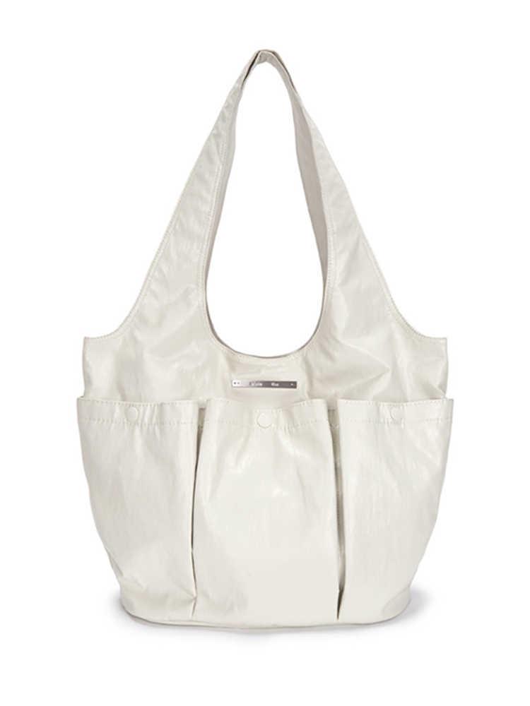 

Корейская плиссированная сумка-тоут с двумя карманами через плечо - сумка для поездок на работу Matin Kim Style 41*32*31