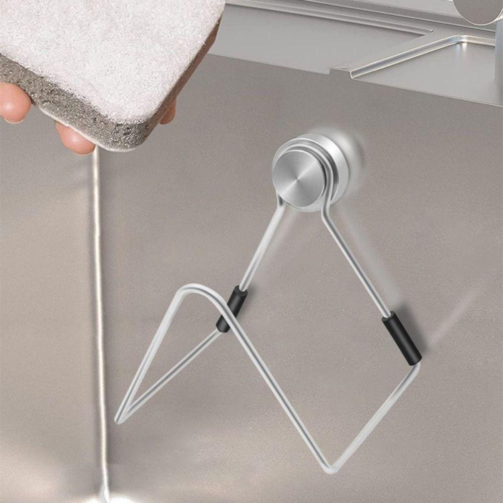 Waterproof Magnetic Sponge Holder Stainless Steel Sponge Hanging Bracket Kitchen Accessories