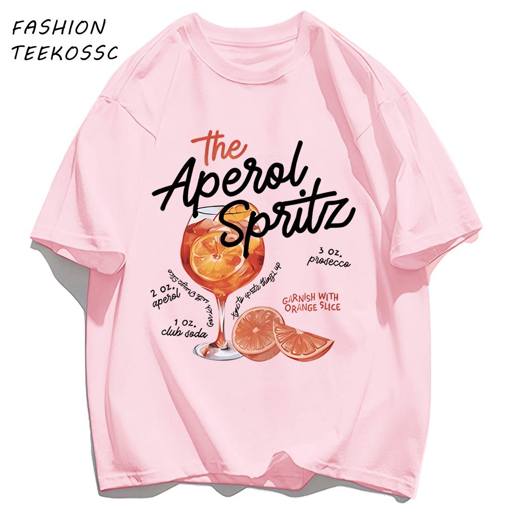 Orange Slice Red Wine Goblet Print TShirts Men Colour ONeck T Shirt Cotton Oversized Top Unisex AllMatch Casual Streetwear