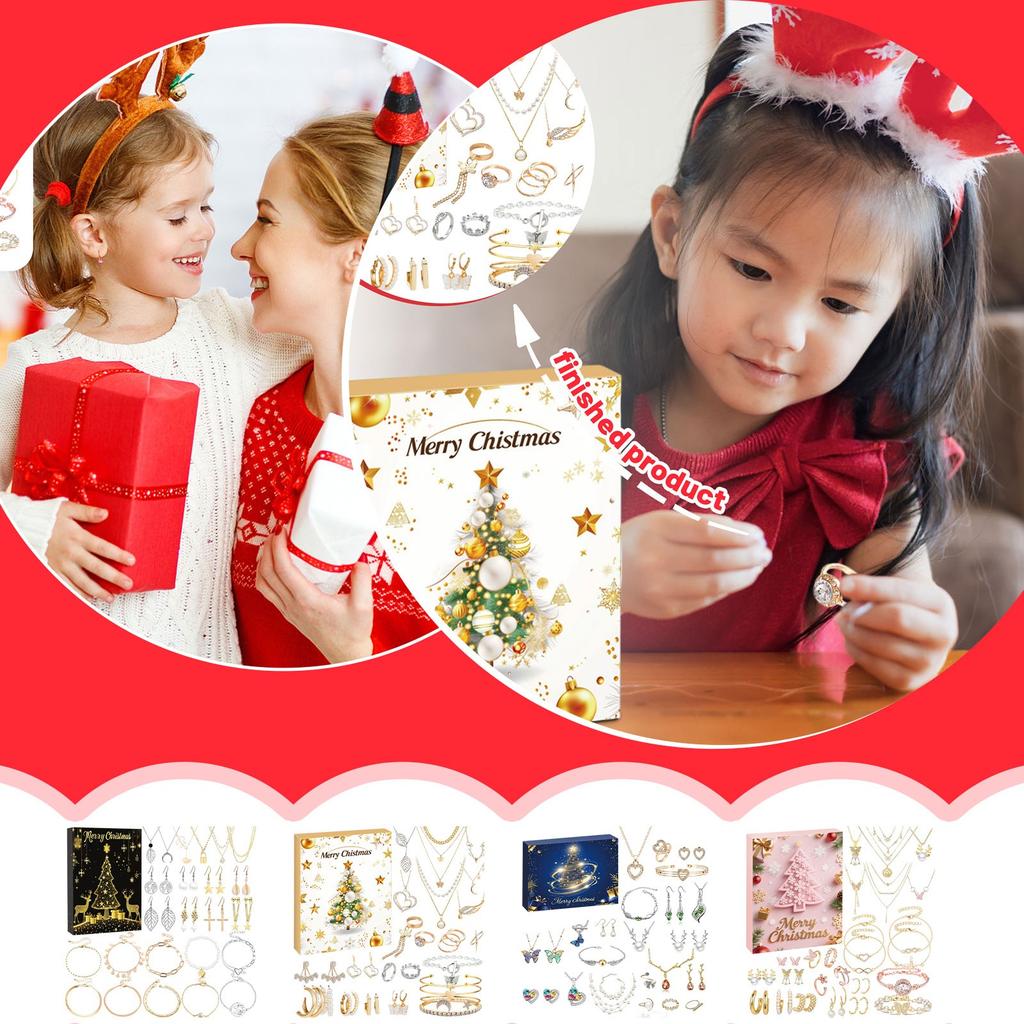 The 24-grid Calendar Arrival Series Of Bracelet Accessories Christmas Surprise Blind-box