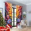 Flat Printing Scene Curtain Retro Flower Heart Swirl Digital Printed Polyester Drapes All Season Party Holiday Decor Curtains Set Of 2 Made