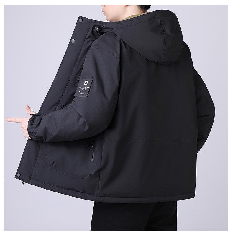 Men's Trendy Hooded Winter Jacket - Thick, Warm, Cotton-Padded Coat