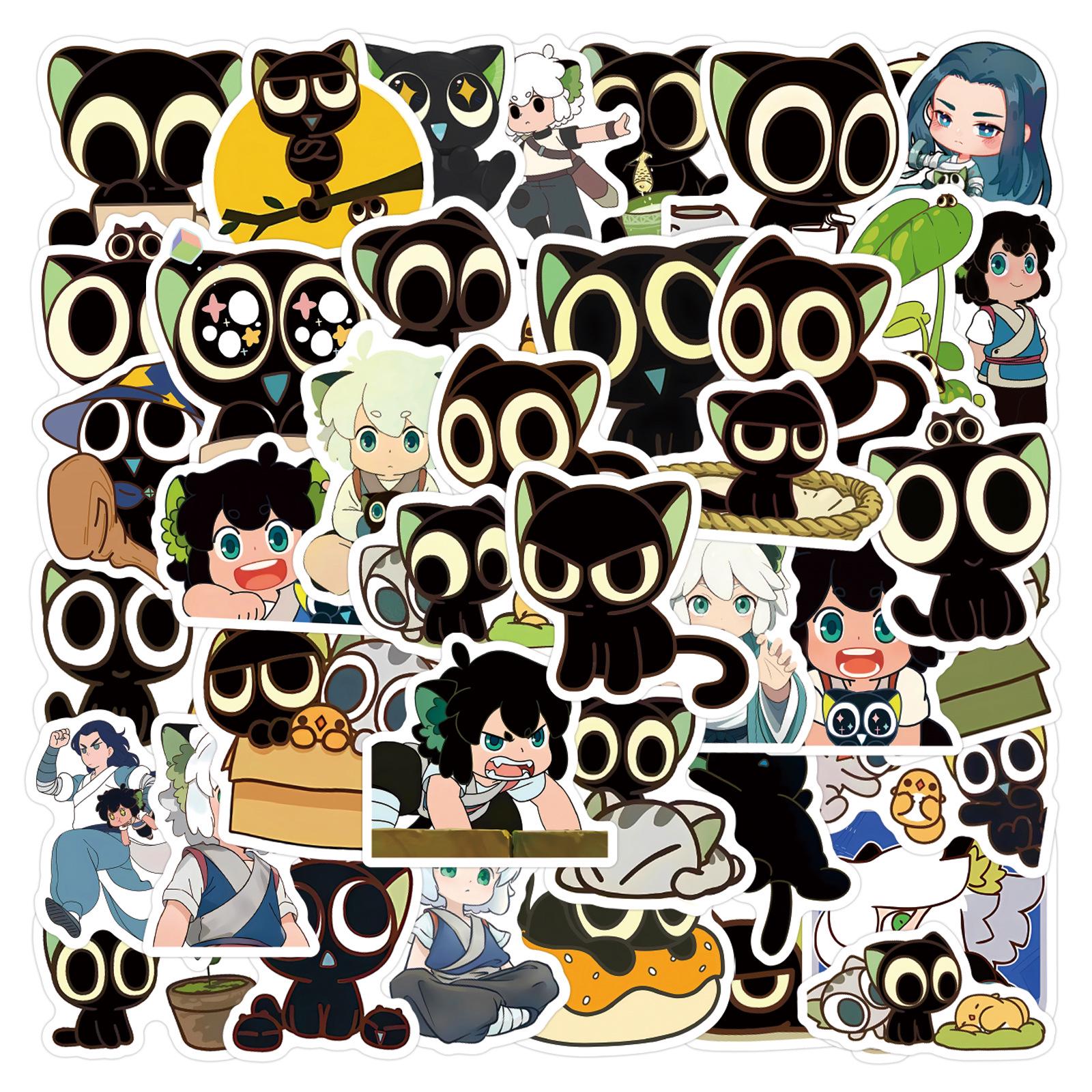 

60 Cartoon Luo Xiaohei Anime Stickers: Waterproof Decor for Fridge, Water Cup, and Computer